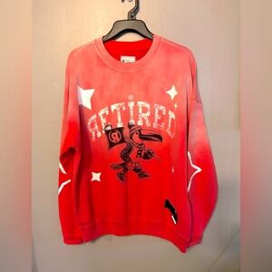 Retired from Society Pink Graphic Men's Crewneck Sweatshirt